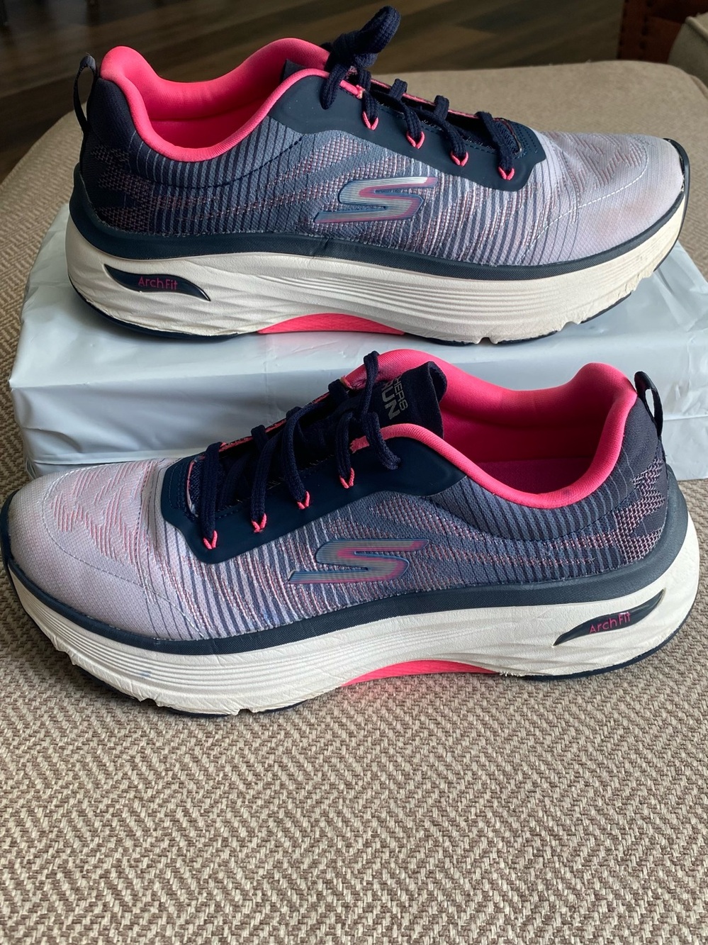 Skechers Navy and Pink Arch Fit Athletic Shoe Covers